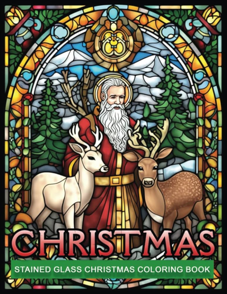 Christmas stained glass coloring book stained glass christmas designs including snowflakes angels christmas trees and more barman bindaban books