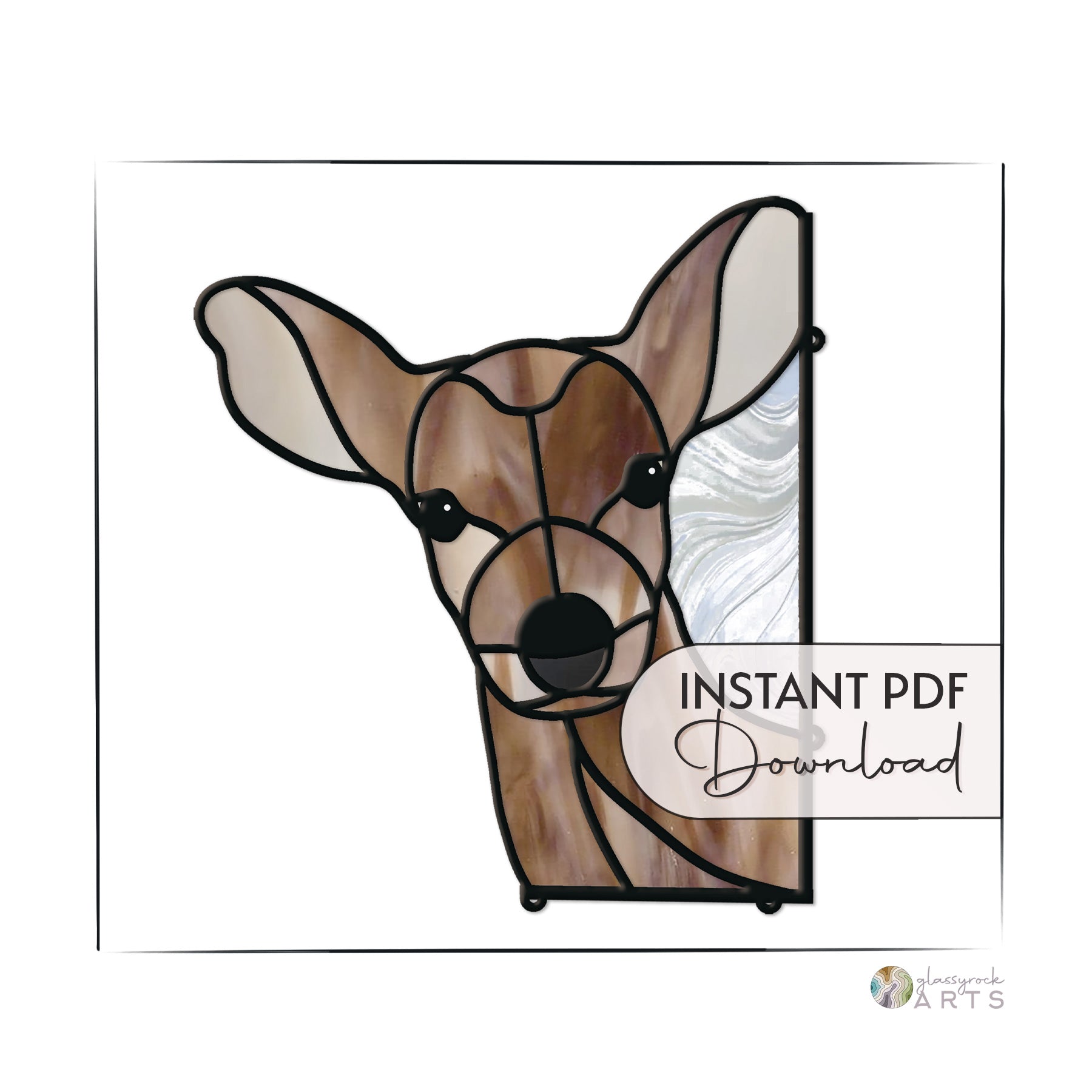 Deer stained glass pattern for window corner â glassyrock arts