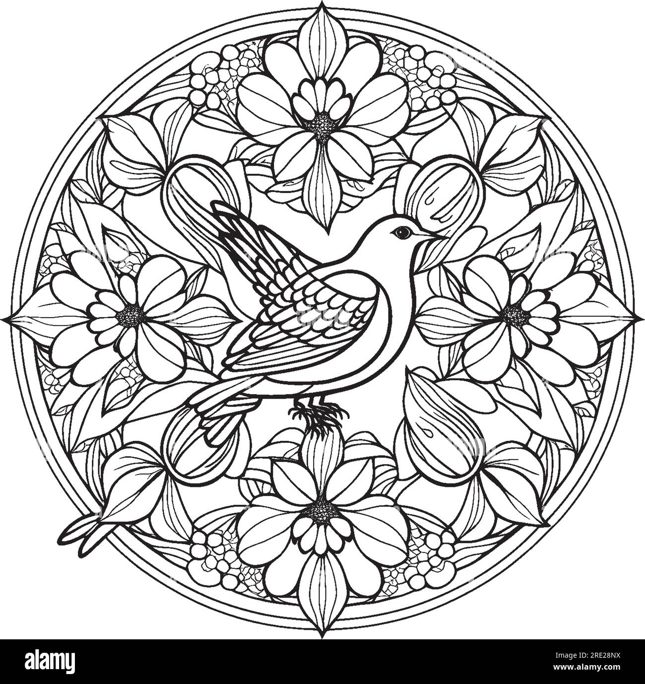 Stress relief coloring black and white stock photos images