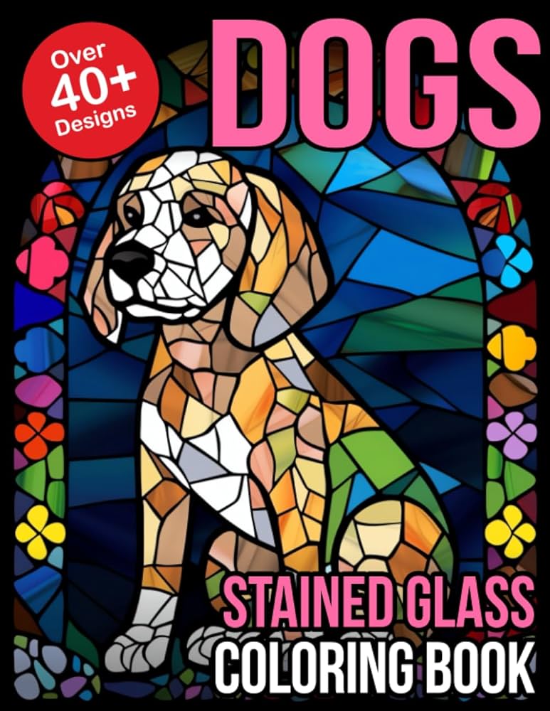 Stained glass coloring book dogs stained glass coloring books for adults stained glass coloring book stained glass coloring pages coloring books