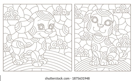 Stained glass dog images stock photos d objects vectors