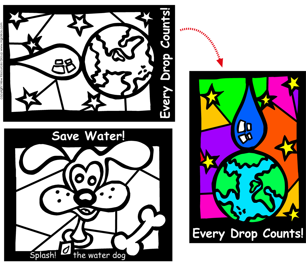 Fun stained glass coloring sheets