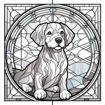 Page stained glass dog images
