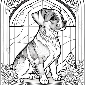 Page doberman terrier dog stained glass images