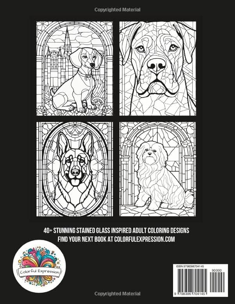 Stained glass dogs an incredible by expression colorful