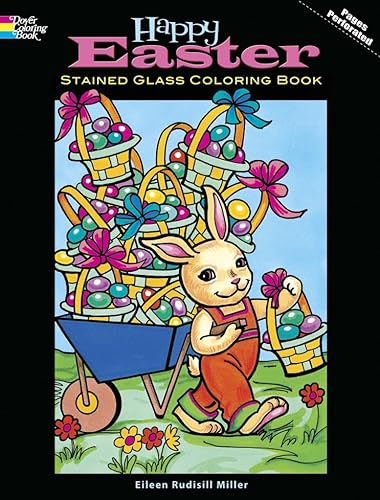 Happy easter stained glass coloring book dover holiday coloring book