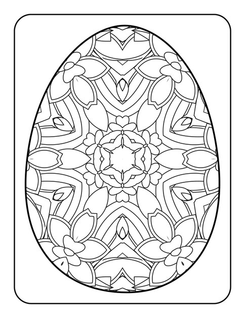 Premium vector easter egg coloring page happy easter day coloring book page coloring page for kids and adults
