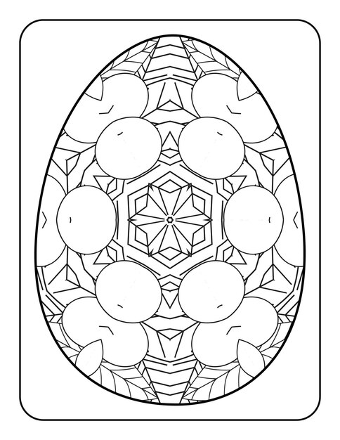 Premium vector easter egg coloring page happy easter day coloring book page coloring page for kids and adults