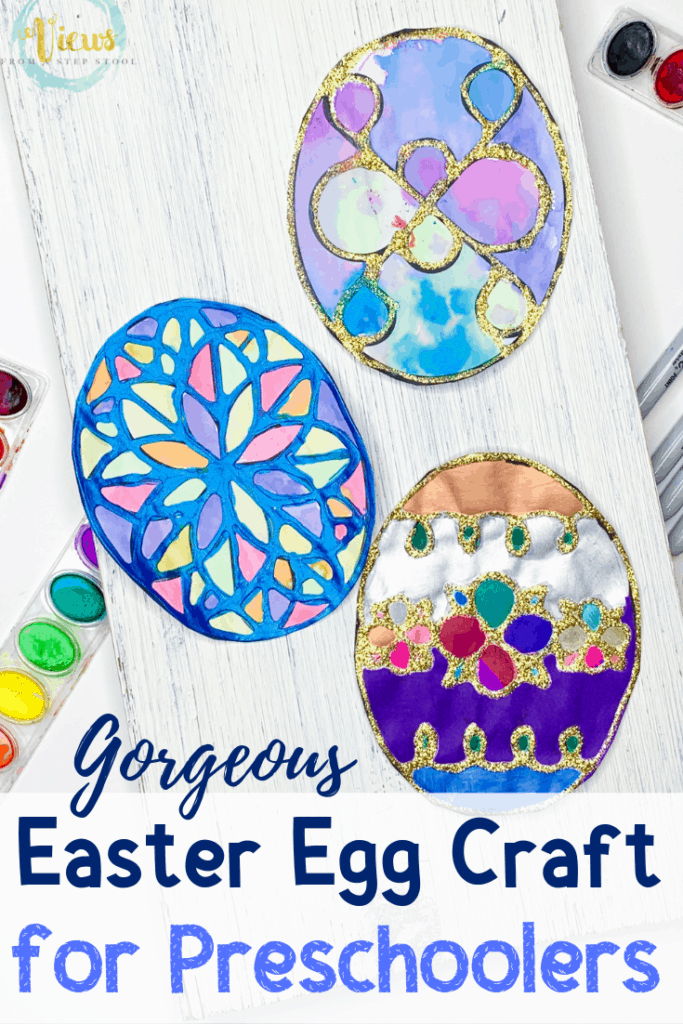 Stained glass easter eggs craft