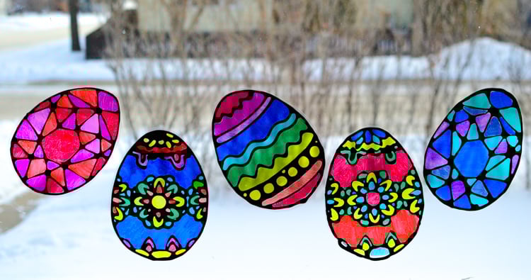 Easter egg suncatchers