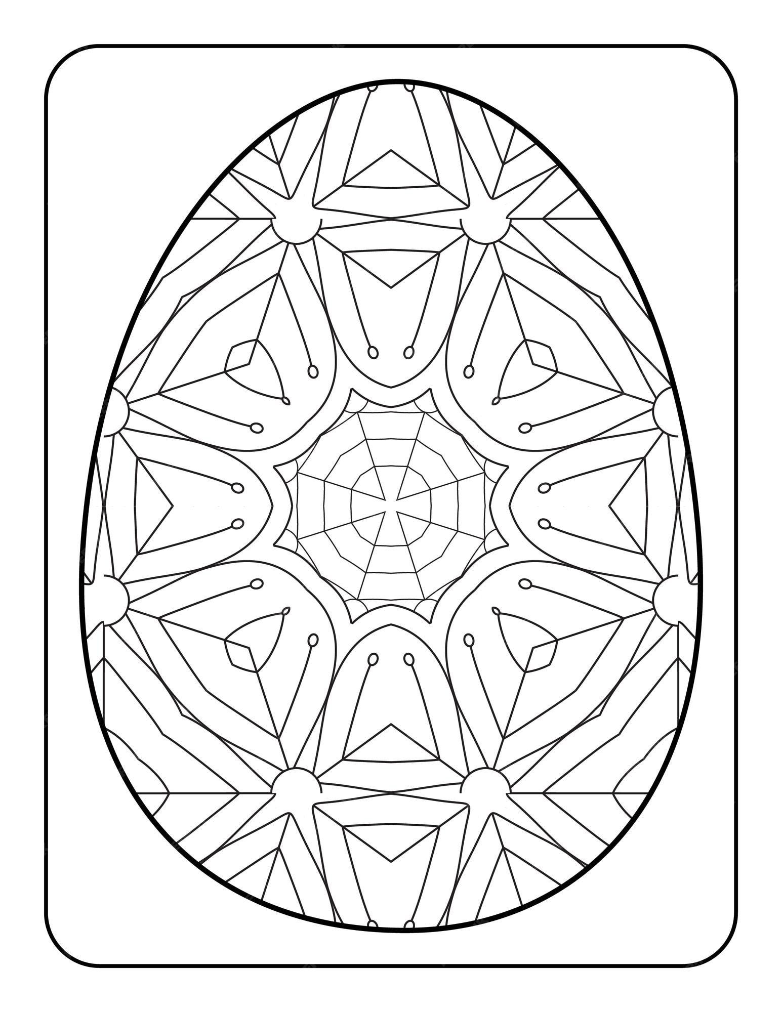Premium vector easter egg coloring page easter bunny coloring page easter coloring page for adults and kids