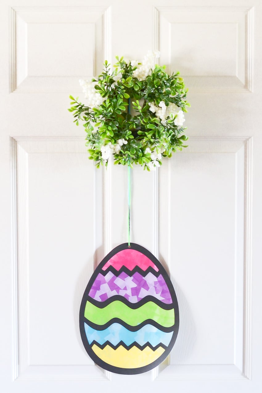 Easter egg tissue paper stained glass craft