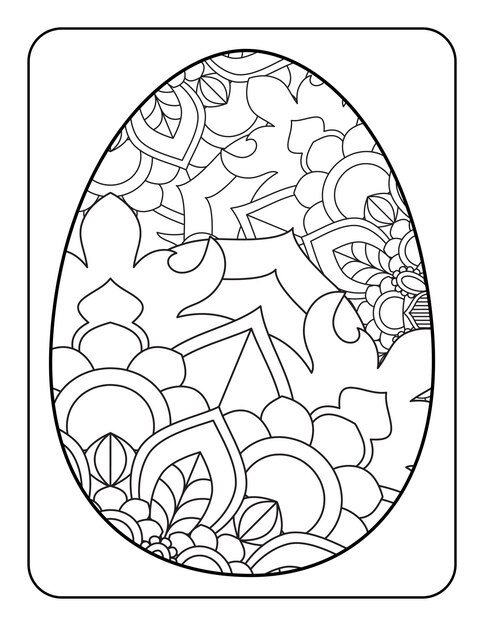 Premium vector easter egg coloring page easter bunny coloring page coloring page for adults and kids