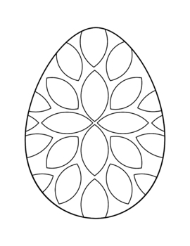Easter egg coloring full pages printable by felixes tpt