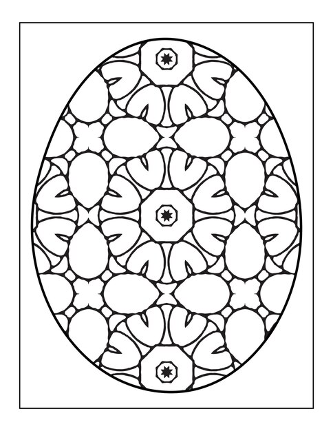 Premium vector intricate easter egg coloring page ester day egg mandala flower adult coloring book