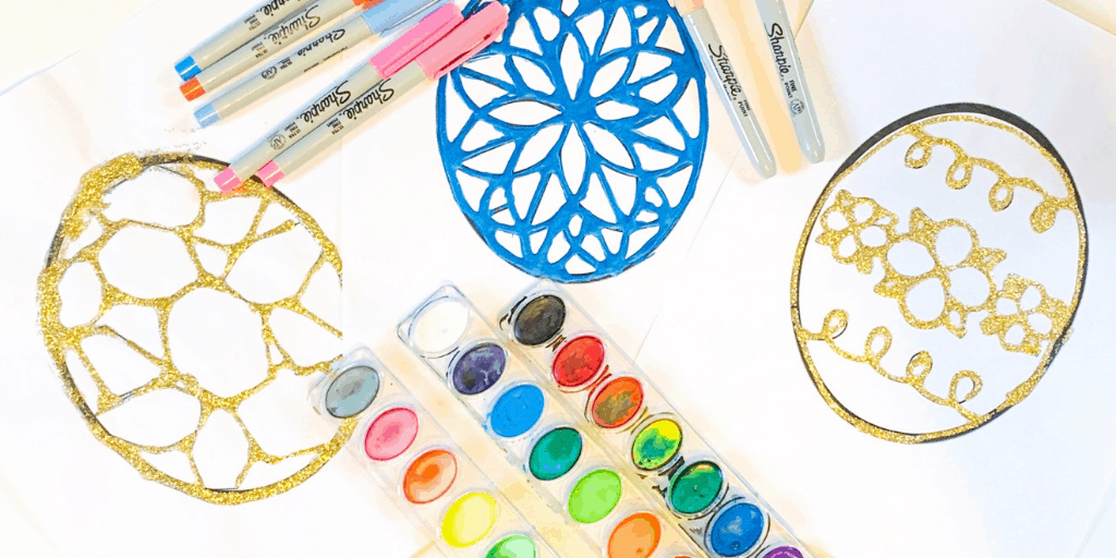 Stained glass easter eggs craft