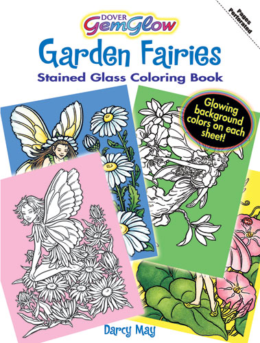 Gemglow garden fairies stained glass loring book
