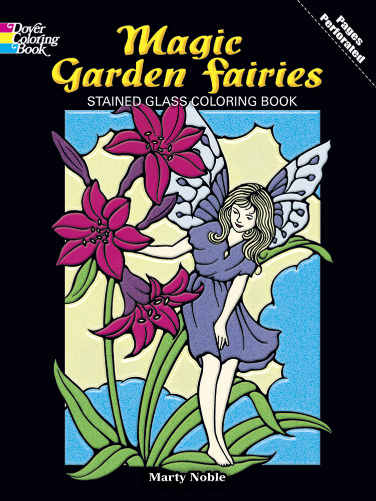 Fairies and flowers stained glass louring book