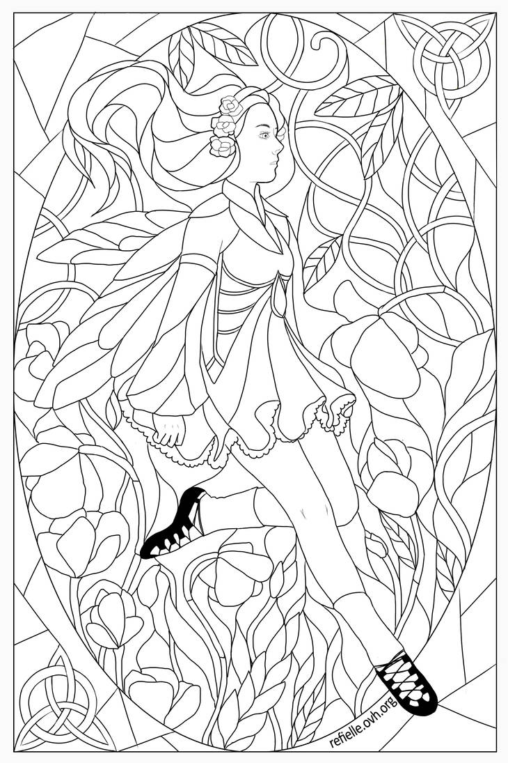 Colour me stained glass irish dancer by aneriana on