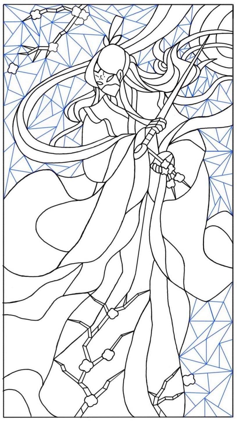 I made a xie lian stained glass pattern from sang langs painting rtianguancifu