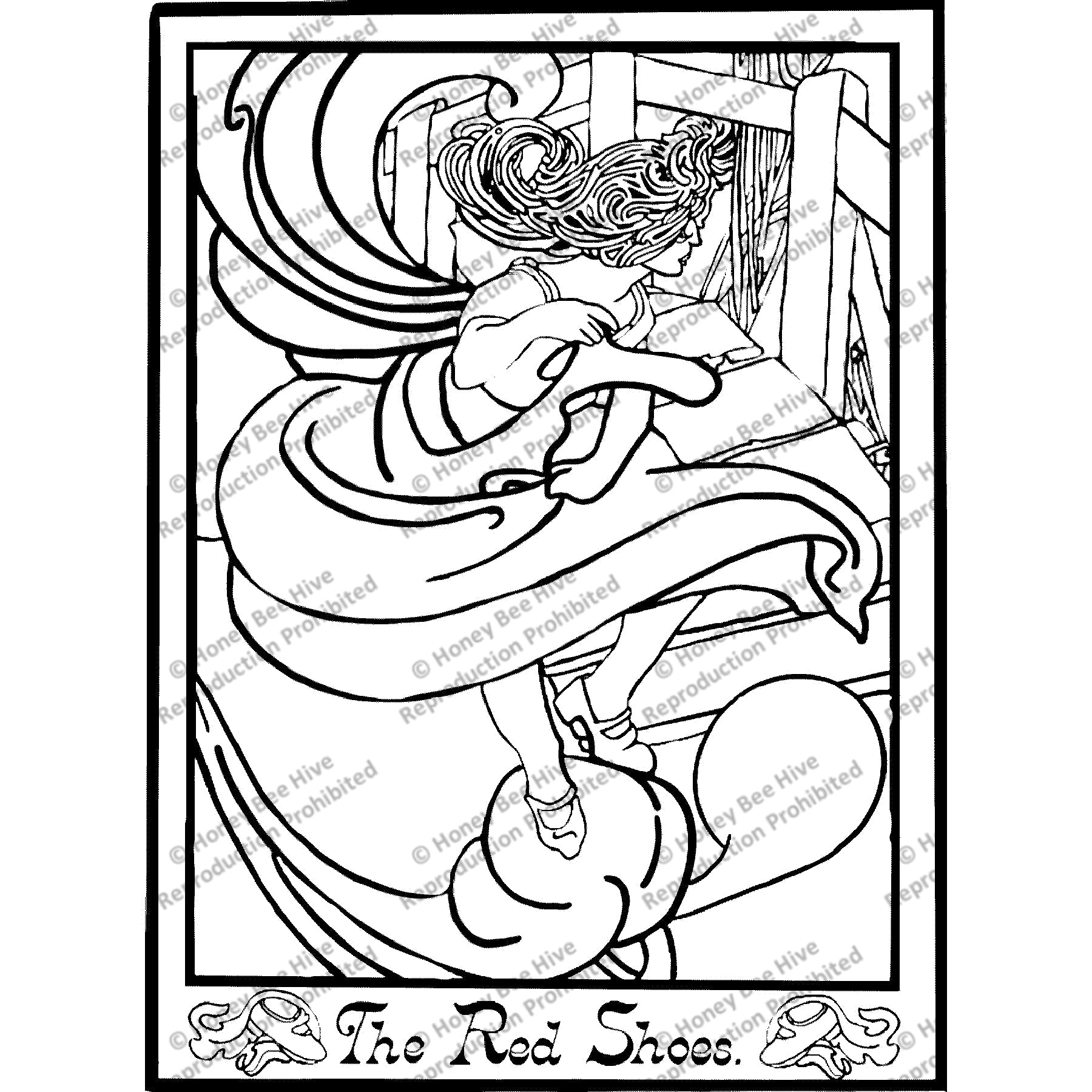 Rug hooking pattern the red shoes fairy tales pr
