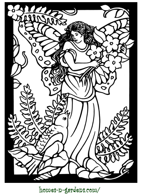 Garden fairies coloring