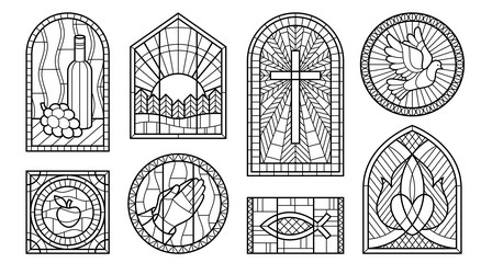 Stained glass fish vector images