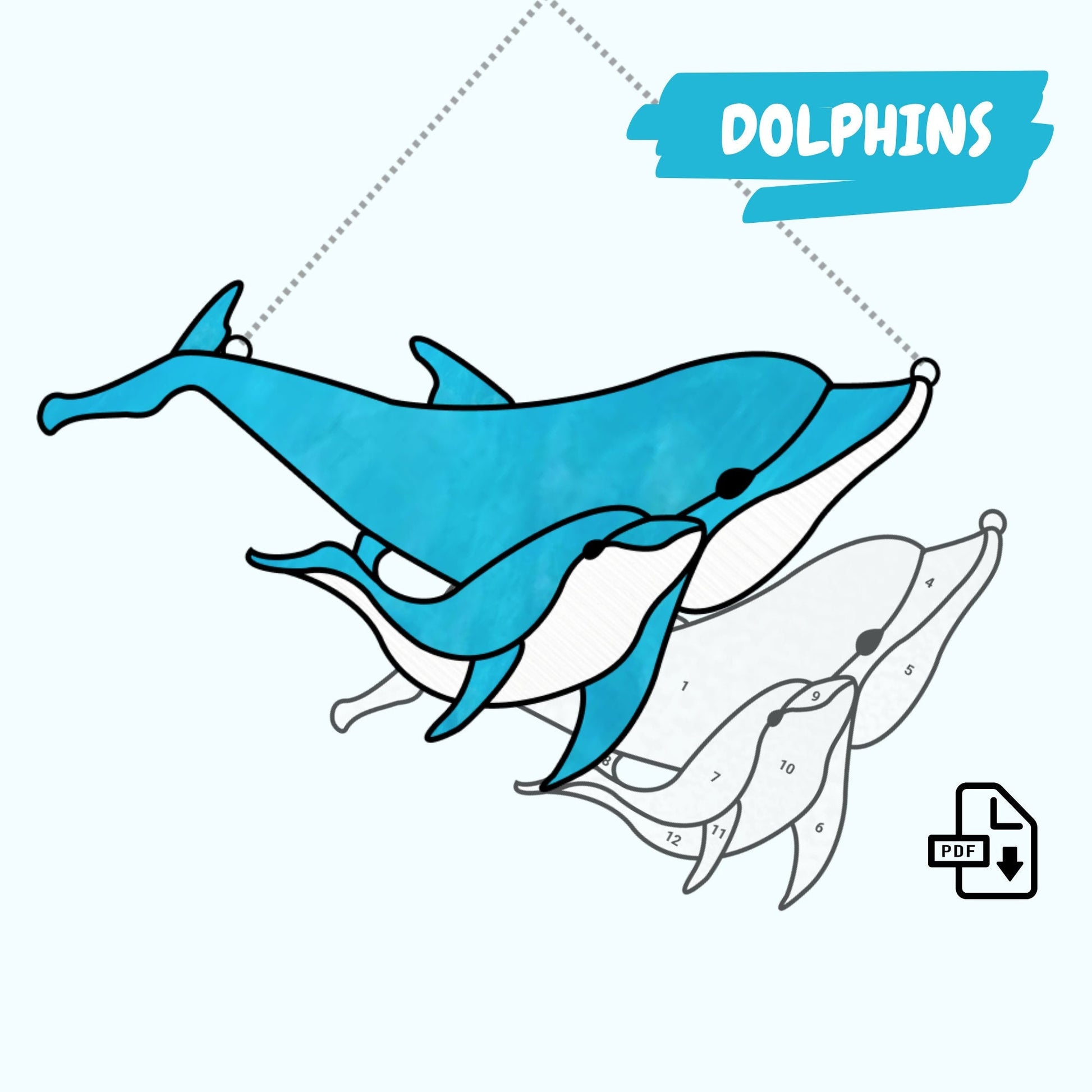 Dolphins stained glass â dolphins window hanging â s