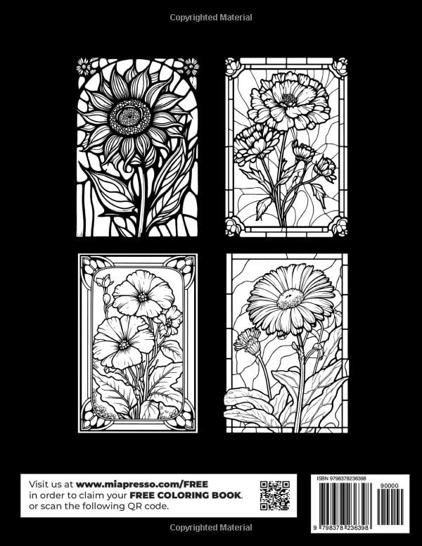 Stained glass flowers digital book mia presso