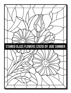 Stained glass flowers coloring book jade summer