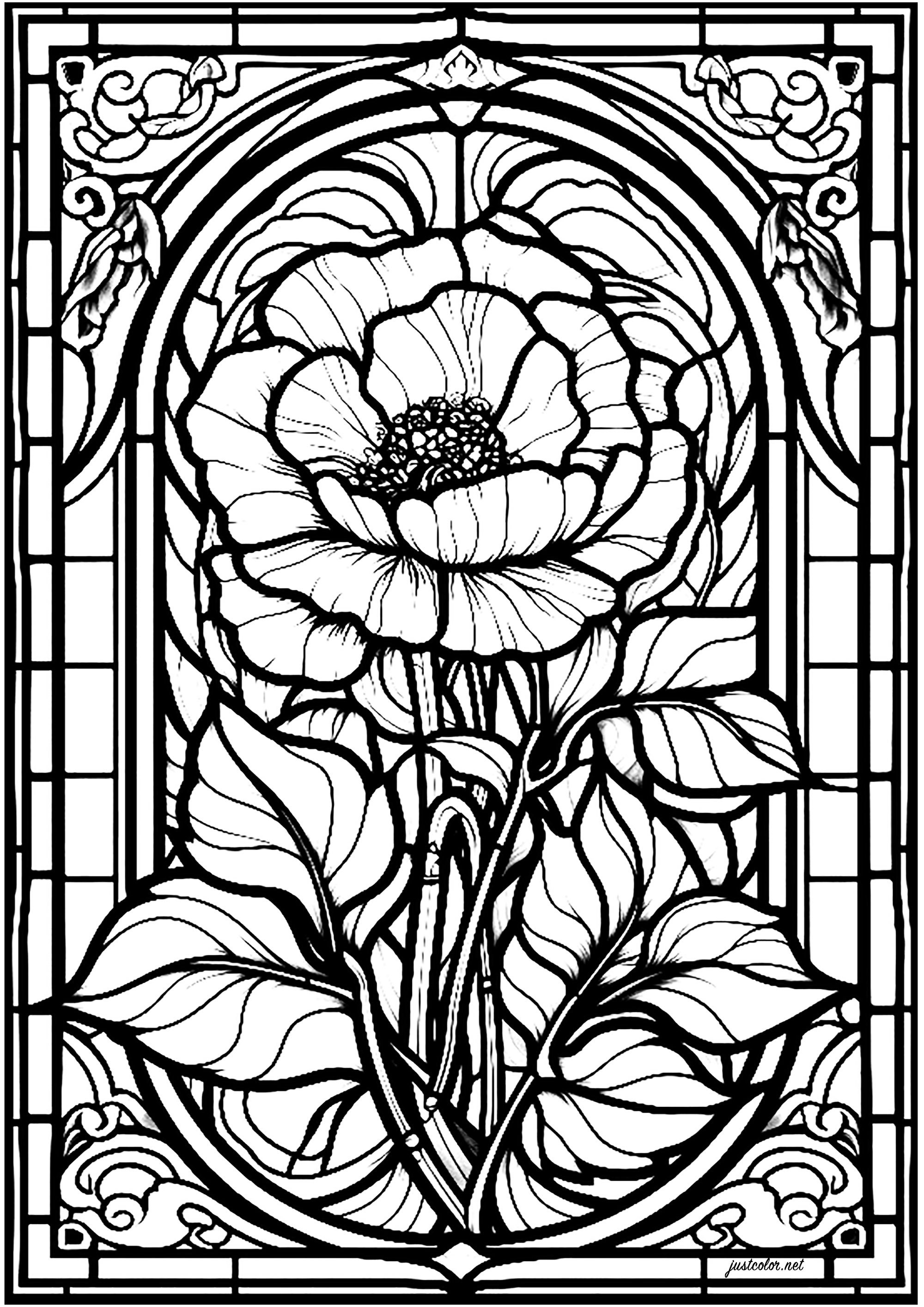 Stained glass flower