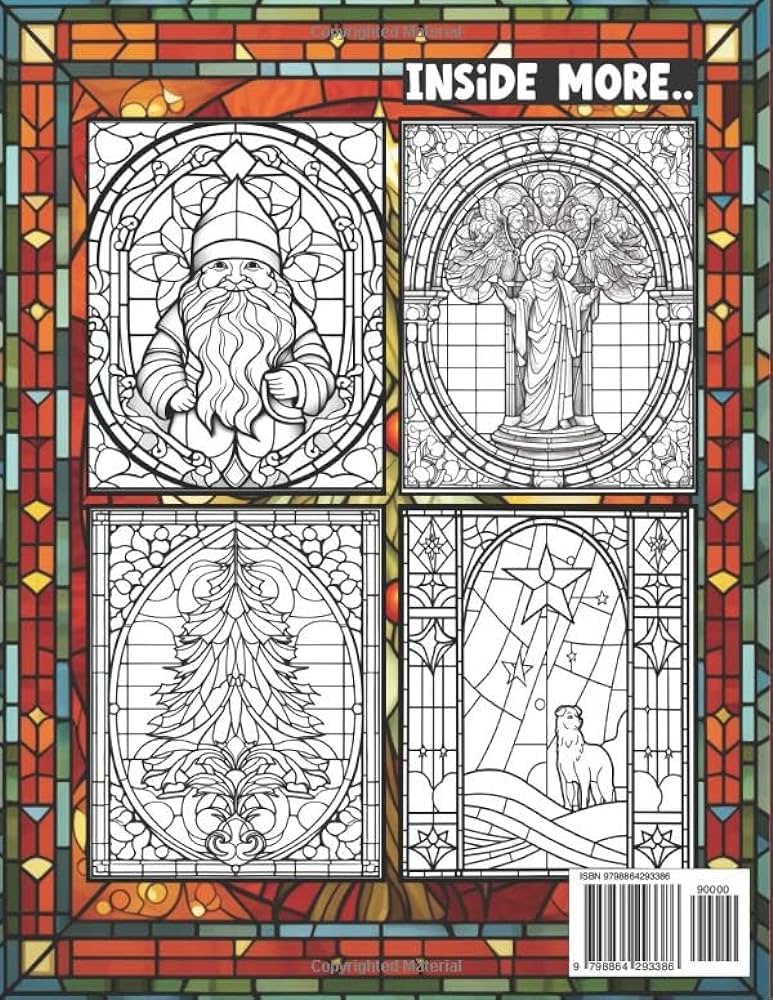 Christmas stained glass coloring book for adults charming stained glass christmas coloring pages for seniors karen rogers k books