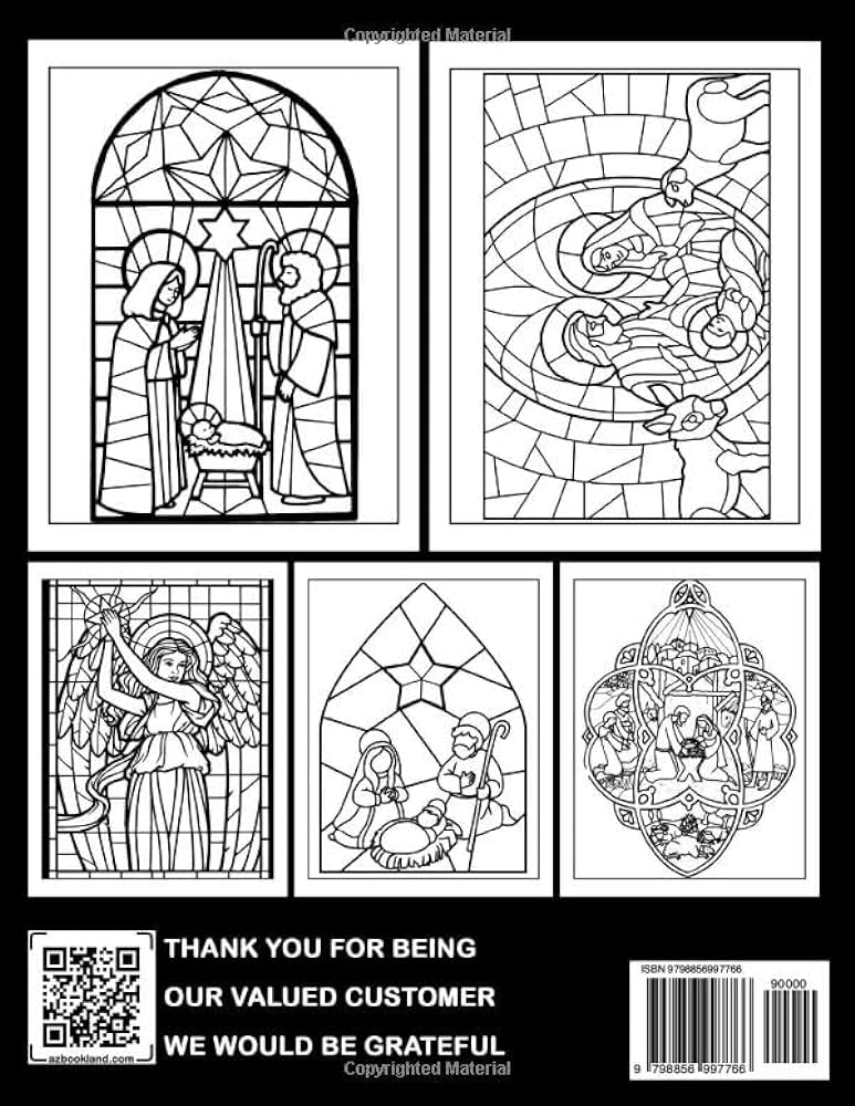 Stained glass nativity coloring book vivid coloring pages featuring many illustrations for teens adults to have fun and relax great gift for special occasions cline frazer books