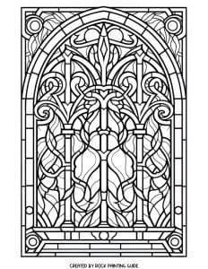 Free stained glass fall coloring pages for adults