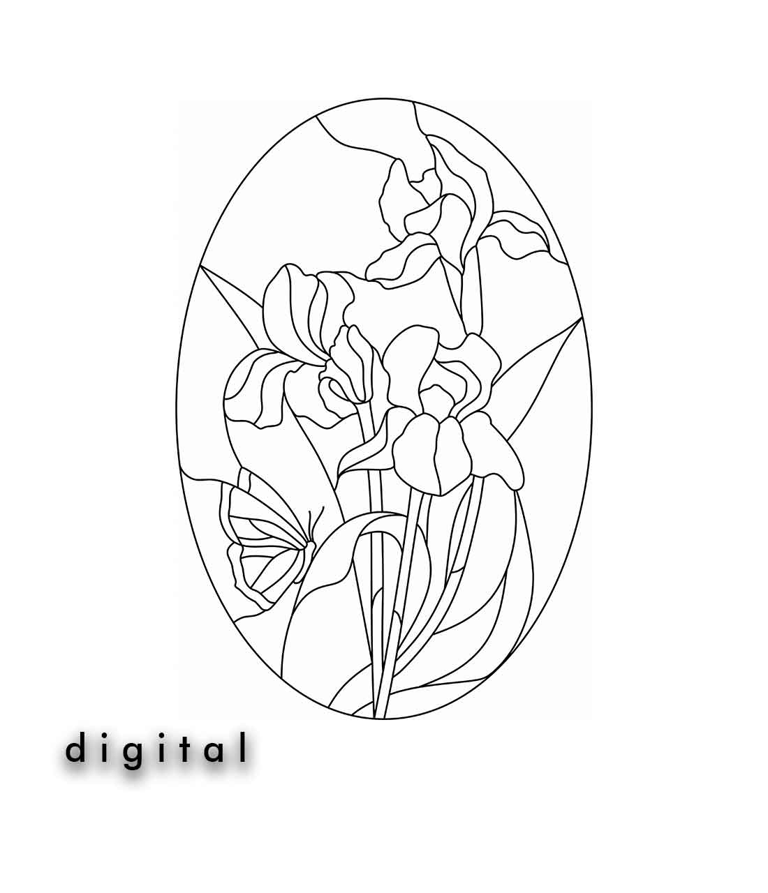 Stained glass iris and butterfly pattern â stained glass patterns suncatchers
