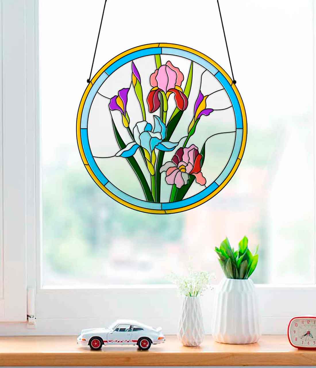 Iris stained glass pattern â stained glass patterns suncatchers