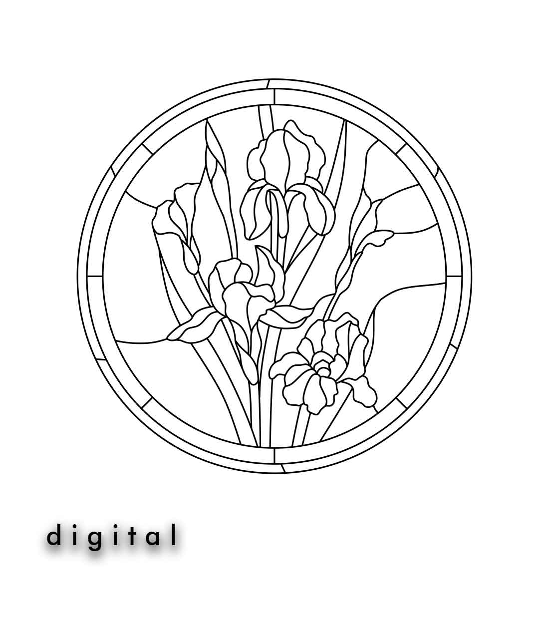 Iris stained glass pattern â stained glass patterns suncatchers