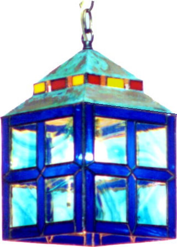 Pattern for modern traditional stained glass lantern
