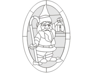 Gnome lantern oval gnome and lantern and staff stained glass pattern pdq stained glass patterns custom patterns for stained glass