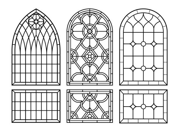 Stained glass lamp stock illustrations royalty