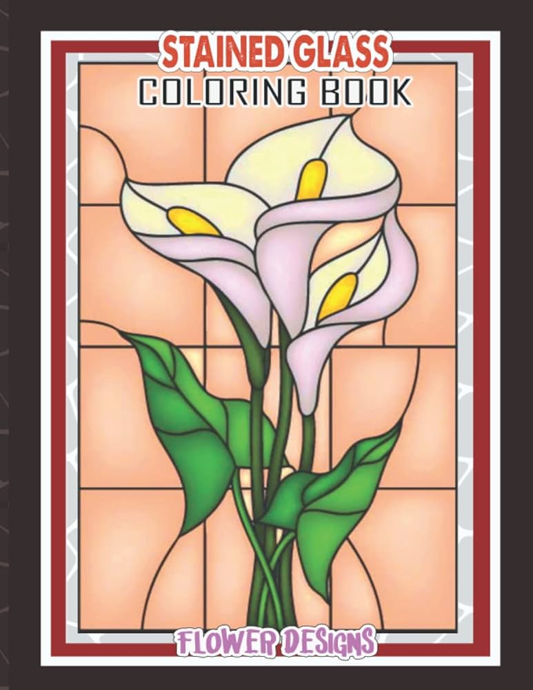 Stained glass coloring book flower designs coloring book with more beautiful flower designs by publisher creative sf