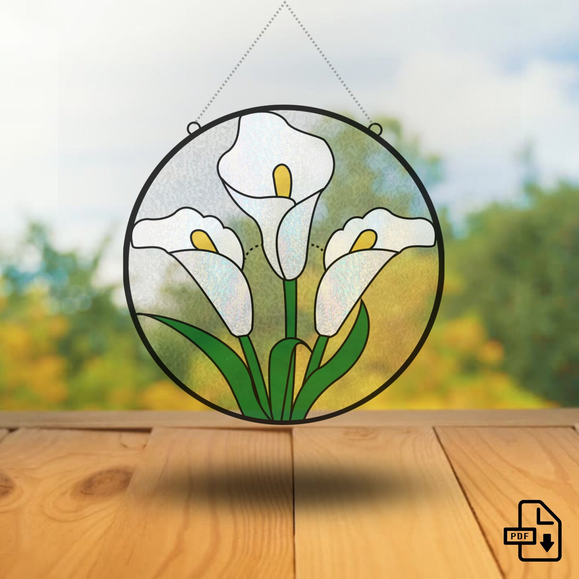 Calla lily stained glass â lily flower suncatcher â s