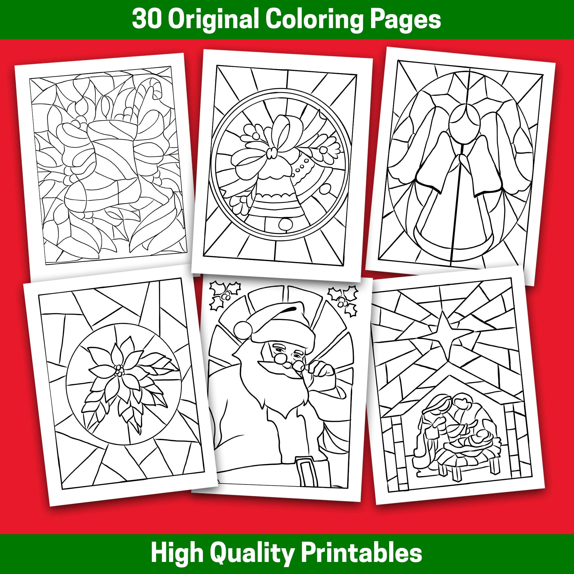 Best value stained glass christmas coloring book for adults
