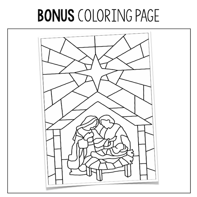 Nativity scene activity for teachers stained glass collaboration poster