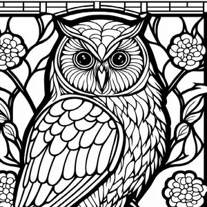 Owl coloring poster
