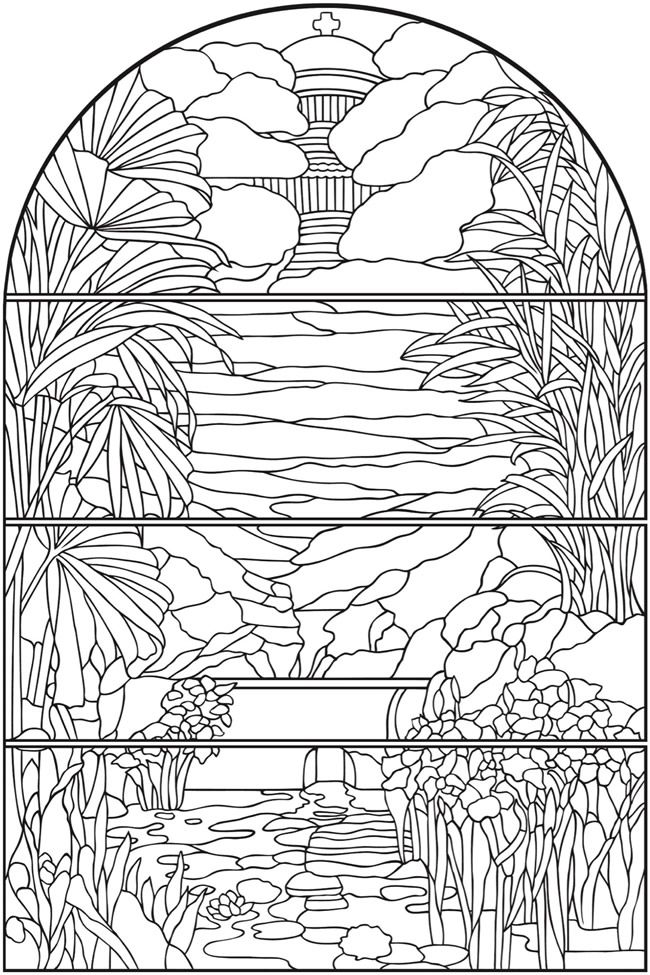 Wele to dover publications creative haven magnificent tiffany windows coloring book coloring books mandala coloring books coloring book pages