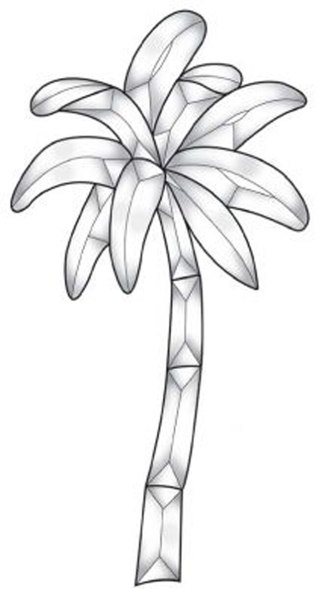 Stained glass supplies palm tree bevel cluster ec
