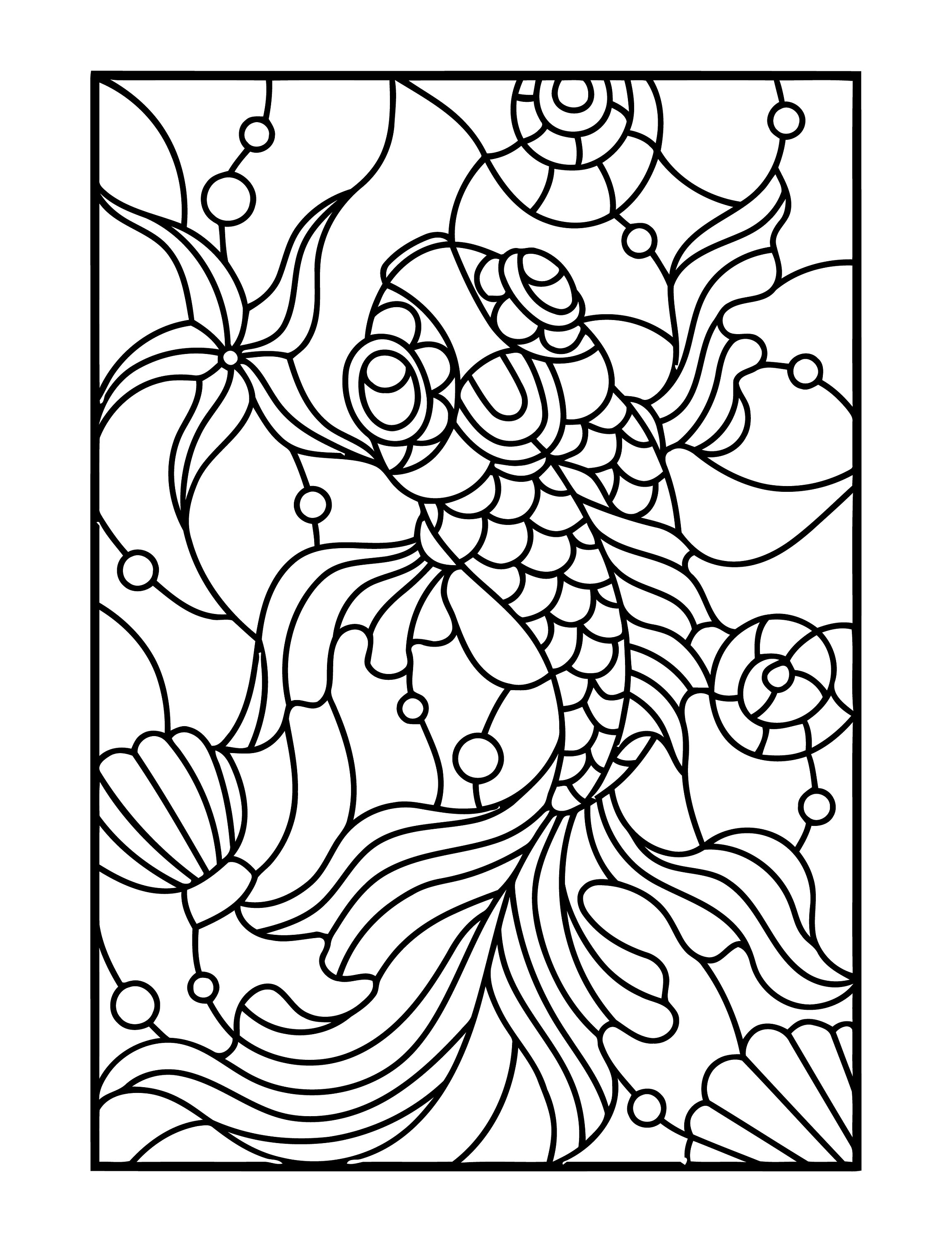 Printable stained glass coloring book beautiful images to relax color and create a work of art