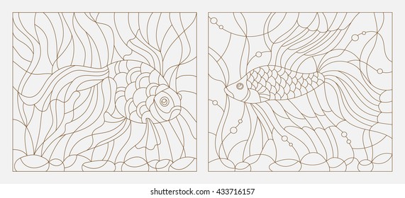 Fish stained glass patterns stock photos