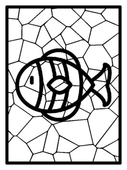 Ocean mosaic colorg pages worksheet by swati sharma